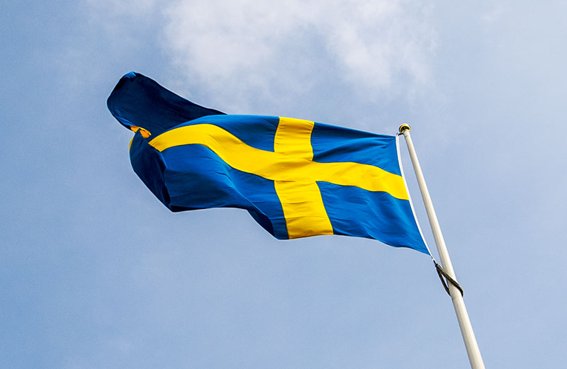 Sverige flagga på midsommar