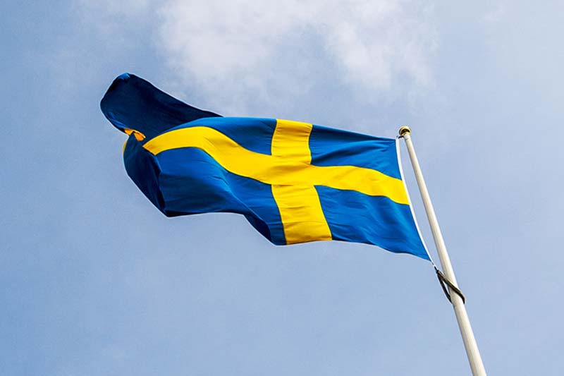 Sverige flagga på midsommar
