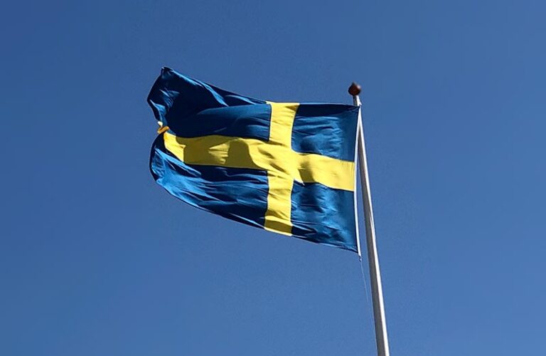 Sveriges flagga på nationaldag