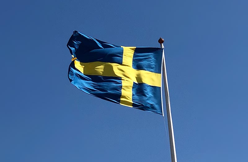Sveriges flagga på nationaldag